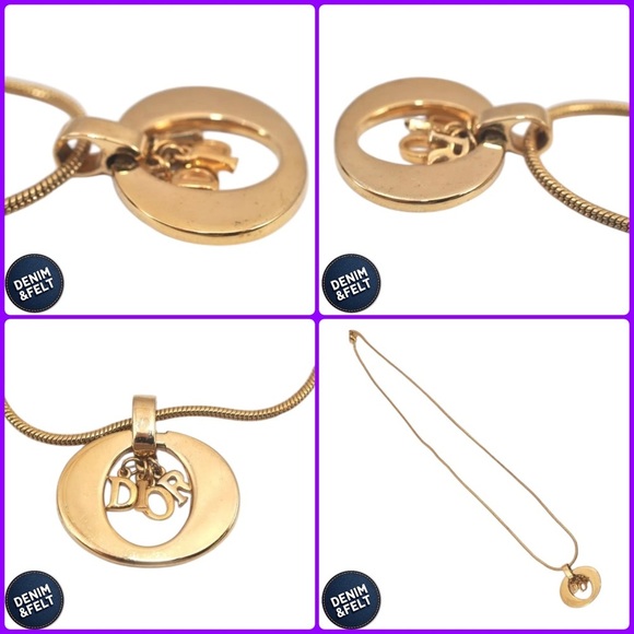 Christian Dior Vintage Gold Plated 2 Way Charm Logo Pendant Necklace |PRELOVED 💜 - Picture 16 of 16